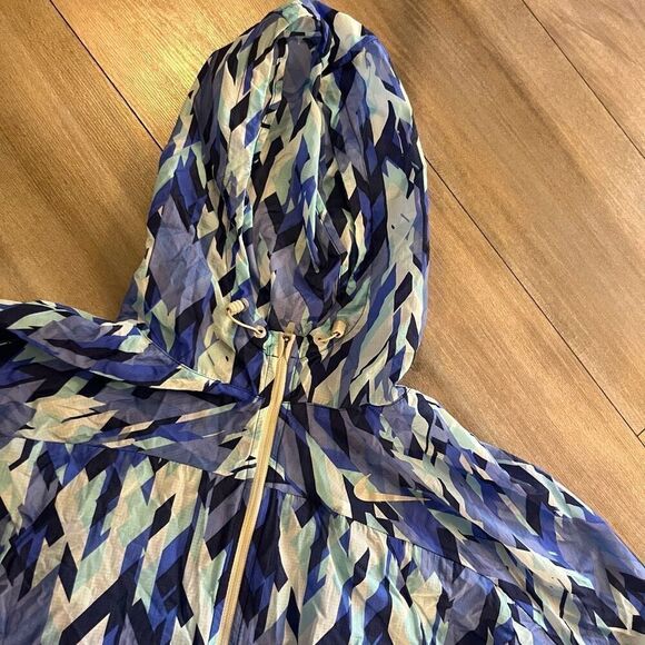 Nike Blue Pattern Athletic Workout Lightweight Jacket Women Large - Picture 2 of 6